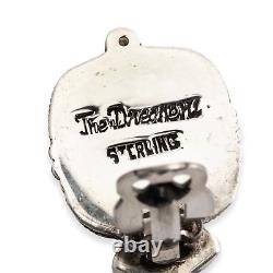Vintage Echo Of The Dreamer Sterling Silver Druzy Quartz Clip Earrings