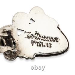 Vintage Echo Of The Dreamer Sterling Silver Druzy Topaz Pearl Clip Earrings