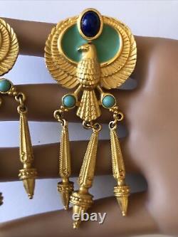 Vintage Elizabeth Taylor for Avon Egyptian Revival Cleopatra Clip Earrings