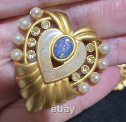Vintage Elizabeth Taylor for Avon Heart of Hollywood Statement Clip Earrings