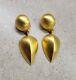 Vintage GIVENCHY Goldtone PARIS NEW YORK Dangle Clip EARRINGS