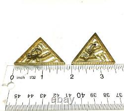 Vintage GIVENCHY Rhinestone Triangle Clip EARRINGS Gold PL Geometric H351j