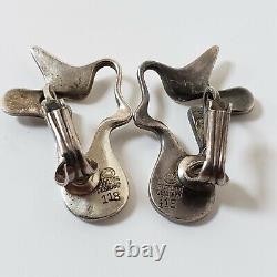 Vintage Georg Jensen Denmark Sterling Silver 118 Splash Clip On Earrings