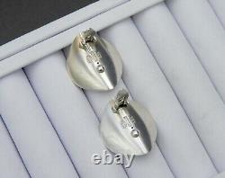 Vintage Georg Jensen Earrings Modernist Clip Solid 925 Sterling Silver Jewelry