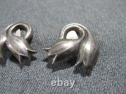 Vintage Georg Jensen Sterling Denmark 100 B tulip clip earrings