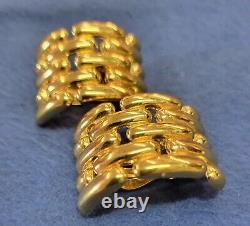 Vintage Givenchy Earrings Clip on Goldtone Designer Couture 80s