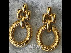 Vintage Givenchy Gold Tone Clip On Earrings