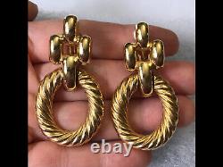 Vintage Givenchy Gold Tone Clip On Earrings