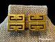 Vintage Givenchy Paris LOGO earrings gold tone clip on STATEMENT chunky signed