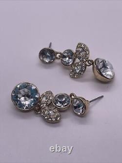 Vintage Givenchy Signed Large Dangling Diamonds Clip Earrings 10 KT Gold