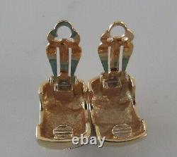 Vintage Givenchy White Rhinestone Gold-plated Clip Earrings