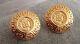 Vintage Givenchy gold plated logo button clip earrings
