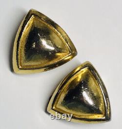 Vintage Gold Tone Christian Dior Clip On Earrings
