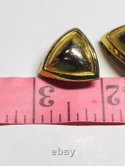 Vintage Gold Tone Christian Dior Clip On Earrings