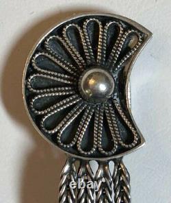 Vintage Gustav Hauber 835 Silver Dangle Clip On Earrings Germany