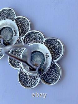 Vintage James Avery Clip On Flower Earrings Sterling Silver RETIRED