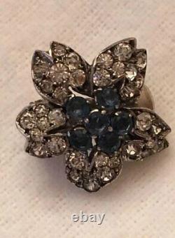 Vintage Knoll & Pregizer Sterling Silver Paste Flower Clip On Earrings Germany
