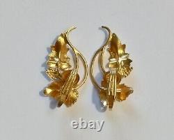 Vintage LANDSTROM'S 10K Black Hills Tricolor Gold Clip Earrings
