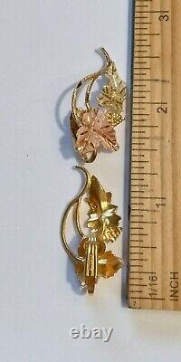 Vintage LANDSTROM'S 10K Black Hills Tricolor Gold Clip Earrings