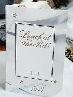 Vintage LUNCH AT THE RITZ Leopard Loops Clip On EARRINGS SIGNED With MENU CARD