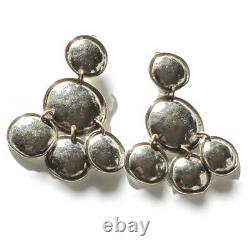Vintage Large Rare Signed Edouard Rambaud Paris Earrings Clip On Silver Tone