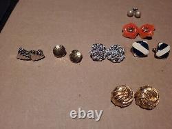 Vintage Lot of 10 Monet, Napier, Sterling, Clip On Earrings Estate Jewelry