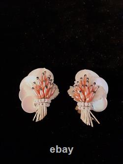 Vintage Louis Rousselet Faux Pearl Bouquet Clip Earrings Made in France