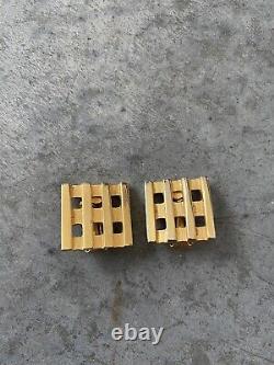 Vintage Lucien Piccard Earrings Stud Square Gold Tone Clip On Geometric 1 x 1