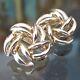 Vintage Nabco 14k Gold Love Knot Earrings Clip On Geometric Swirl Weave 585 Star