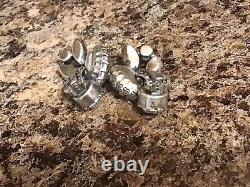 Vintage Schiaparelli Art Lava Glass Crescent Clip On Earrings AB Aurora Borealis