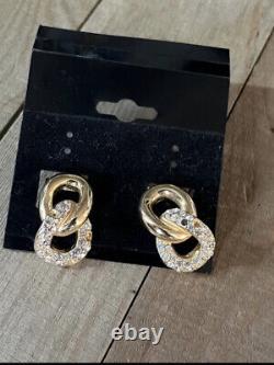 Vintage Signed Christian Dior Clip Earrings Gold