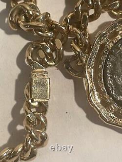 Vintage Signed Ciner Roman Coin Pendant Necklace & Clip Earrings Superb