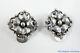 Vintage Signed Peruzzi Florence 800 Silver Ribbon-Petalled Flower Clip Earrings