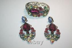 Vintage Signed Reminiscence Clip-on Earrings & Bracelet