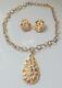 Vintage Signed Sarah Coventry Rhinestone Necklace Earrings Clip On Parure Set