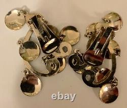 Vintage, Silver, Clip Earring, Musical Note Shape, Dangle, Rare
