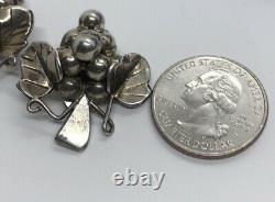 Vintage Sterling Silver Earrings 925 Taxco Mexico Clip On Grape Cluster