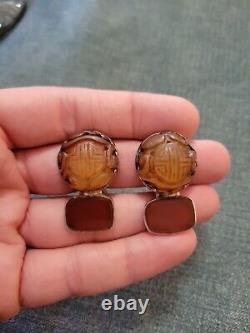Vintage Sterling Silver Rebecca Collins Clip Earrings