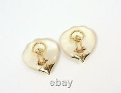Vintage Tiffany & Co Angela Cummings 18K Gold Mother of Pearl Petal Clip Earring