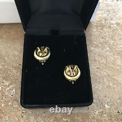 Vintage Valentino Gold V Clip On Earrings Rare And Collectable