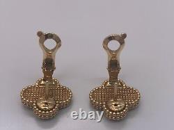 Vintage Van Cleef & Arpels 18K Rose Gold Alhambra Earrings