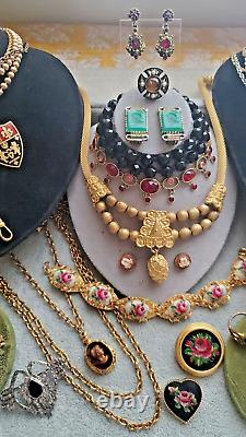 Vintage Victorian Etruscan Revival Costume Great Wearable Jewelry Lot