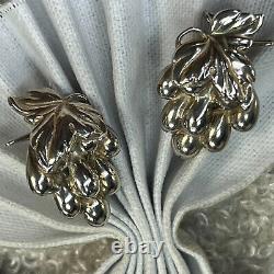 Vintage WINGBACK (like clip on) RETRO 0.925 Sterling Silver 1 3/8 earrings