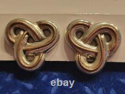 Vintage William Spratling Sterling Silver Celtic Knot-ish 925 Clip On Earrings