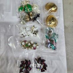 Vintage Women's Fashion Earrings Lot Mixed Clip On Screw Back Some Signed