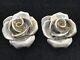 Vintage YAACOV HELLER 925 Silver & Gold Large Rose Design Clip-on Earrings