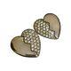 Vintage Yves Saint Laurent Silver Tone Heart Rhinestone Runway Clip Earrings