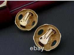 Vintage gold tone clip on Earrings with gripoix style