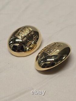 Vintage logo Givenchy Earrings clip on 1980# 316