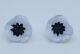Vintage signed Cilea Paris white poppy flower button resin clip earrings 1 in